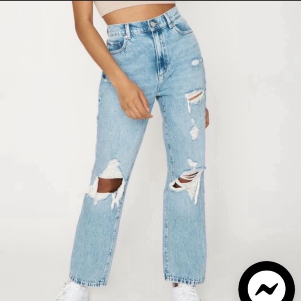 garage high rise vintage straight jeans